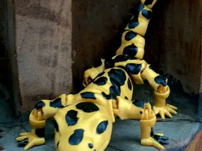 Flexi salamander fantasy print in place animal Free 3D print model