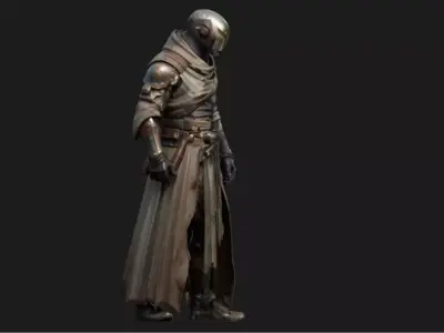 Sci-Fi Cyber Paladin Low-poly 3D model