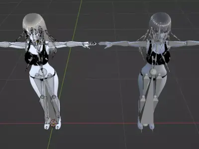 Anime Sci-Fi Idol Girl Fully Rigged 3D Character for Games   Low-poly 3D model