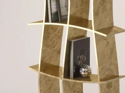 Bookcase Rack - Gold Leaf Free 3D model