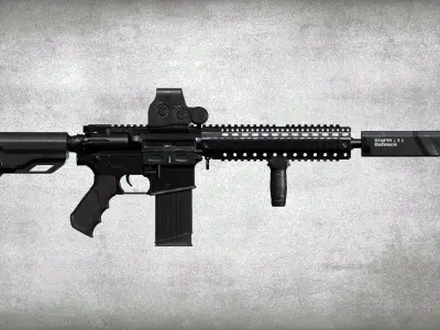 M4 Rifle Constructor Low-poly 3D model Low-poly 3D model