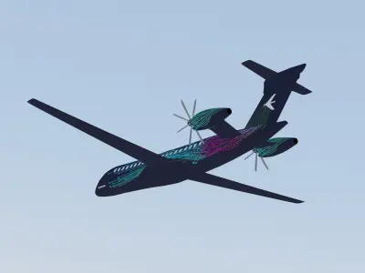 Embraer NG Turboprop Low-poly 3D model