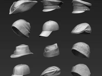 Set of Headwear Part 1 3D model