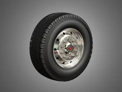 Fire Truck Tires and Rims 3D model