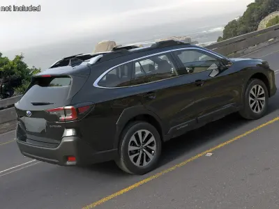 Black Crossover Subaru Outback 2025 3D model