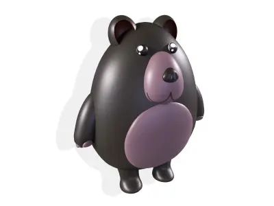 Black Bear Little Cartoon Free low-poly 3D model