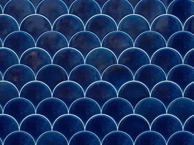 Ceramic tiles Mosaic MALLAS production Cevica fish scales 3D model