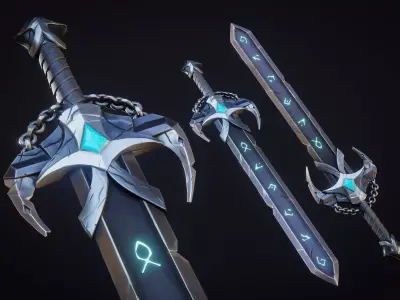 Runic Sword - Stylized Game-ready Asset Low-poly 3D model