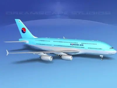  Airbus A380-800 Korean Air 3D model