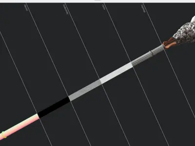 Fantasy Stylish- Staff of Soul Tourturing Low-poly 3D model