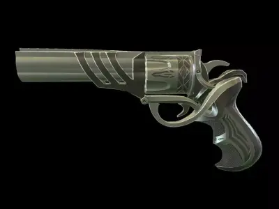 Revolver low-poly Low-poly 3D model