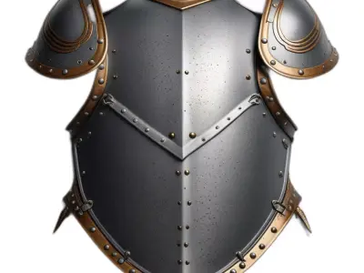 Medieval Knight Chest Armor Pauldrons Low-poly 3D model