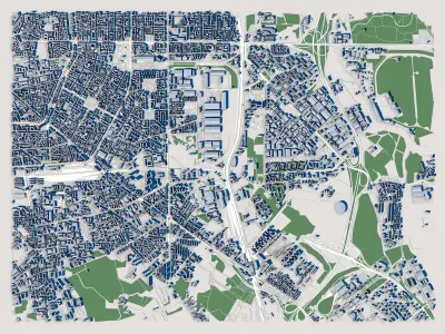 Part of Milan City Italy 3D model