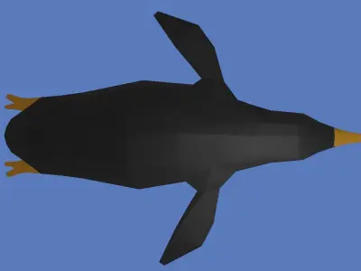Penguin flying Free low-poly 3D model
