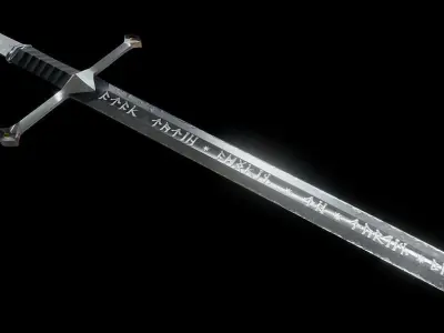 Narsil or Anduril sword LowPoly Low-poly 3D model
