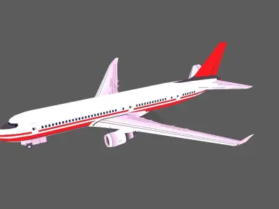 Jet aircraft Low-poly 3D model