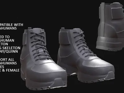 Boots 64 - All MH Bodies - UE5 Skeletons - Rigged Low-poly 3D model