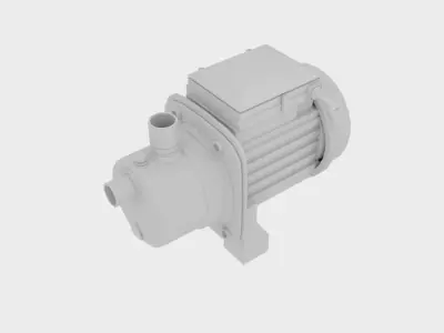  Industrial Self Priming Water Pump Low-poly 3D model