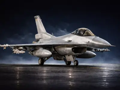 Modern Single Engine Tactical Fighter Jet Model 3D model