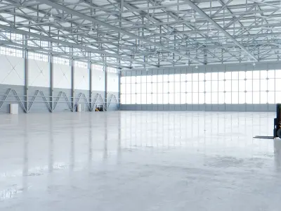 Airplane Hangar Interior 4 Low-poly 3D model