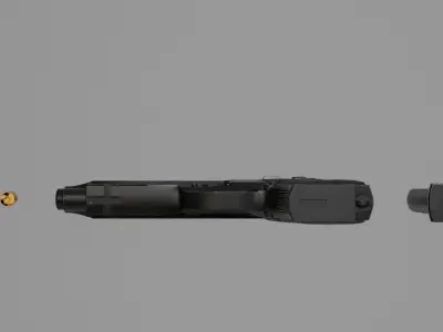 Beretta M9A1 92FS Low-poly 3D model