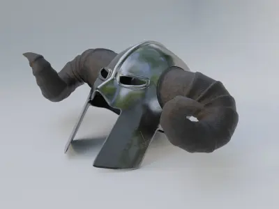 Viking Style Warrior Helmet Low-poly 3D model