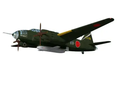 Mitsubishi G4M Betty Type24 tei and cherry blossom MXY-7 Type11 3D model