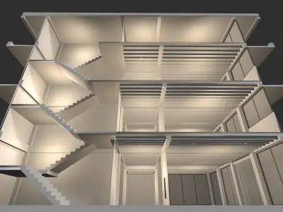 Office building in section cut 24ZZ35 3D model