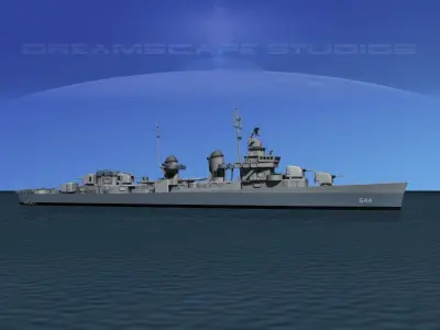 Fletcher Class Destroyer DD-544 USS Boyd  3D model