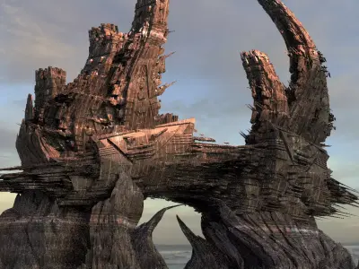 Dark Alien Deity Monolith Shard 3D model