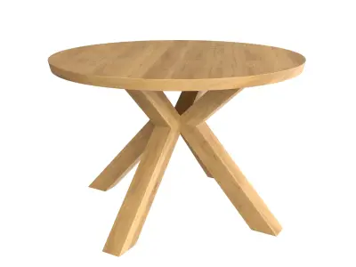 Oak Wood Table Free 3D model
