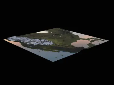 Cartoon Usa stylized landscape PBR map 3D model