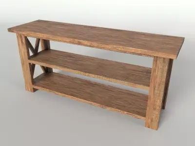 Rustic table Free low-poly 3D model