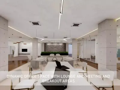 Dynamic Office Space with Lounge and Meeting and breakout Areas 3D model