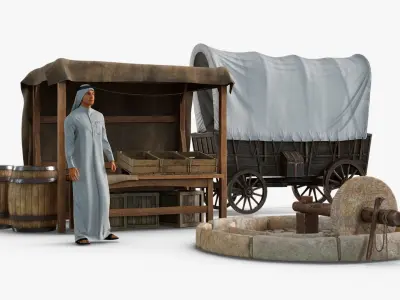 Antique Arab Mill Village 3D model