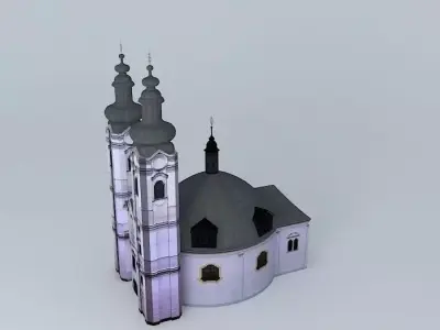 Baroque Mary Magdalene Church Low-poly 3D model
