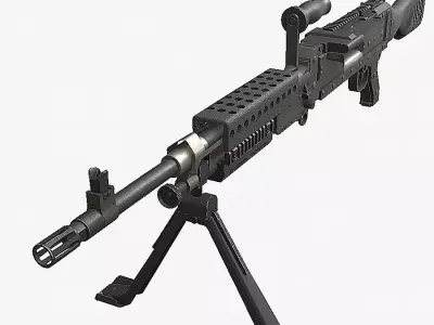 M240 machine gun Low-poly 3D model