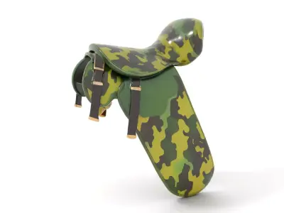 Camouflage Saddle model pack Low-poly 3D model