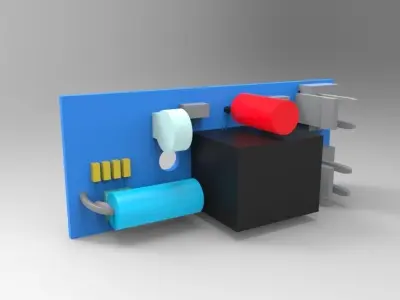 PCB power supply board Free 3D model