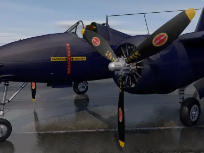 Grumman F7F-1 Tigercat 3D model