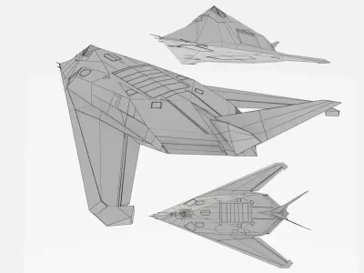 Lockheed F-117 Knighthawk Stealth fighter bomber Low-poly 3D model
