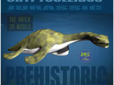 Cryptocleidus dinosaur Low-poly 3D model