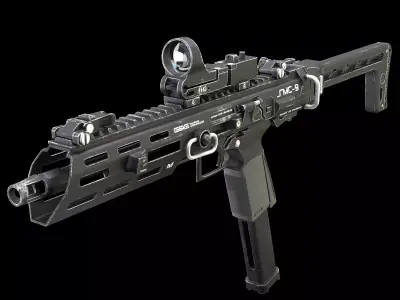 Gun SMC-9 Low-poly 3D model