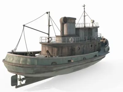Old sea vessels fishing boats oil tankers 3D model