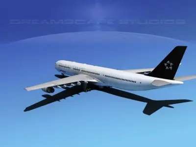 Airbus A340-600 Lufthansa Star 3D model