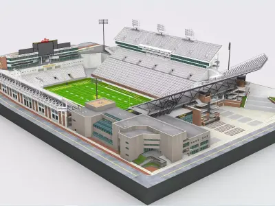 Bobby Dodd Stadium Low-poly 3D model