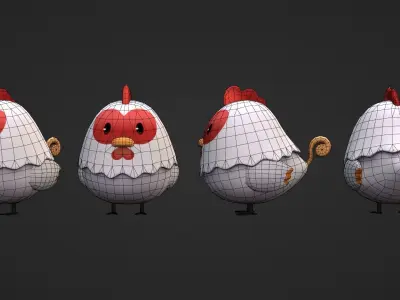 Low Poly Chicken 3D model