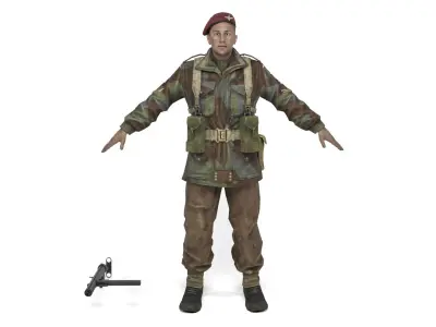 British Allied Soldier 2 Low-poly 3D model