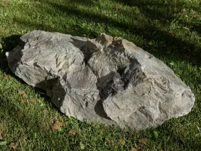  Cool Toned Curved Low Large Rock Boulder Model 