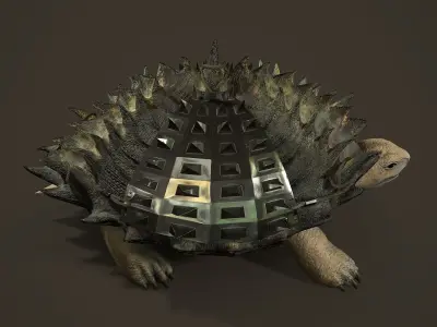 Stylized Armored tortoise - Tortashidze - Game Ready 3D model Low-poly 3D model